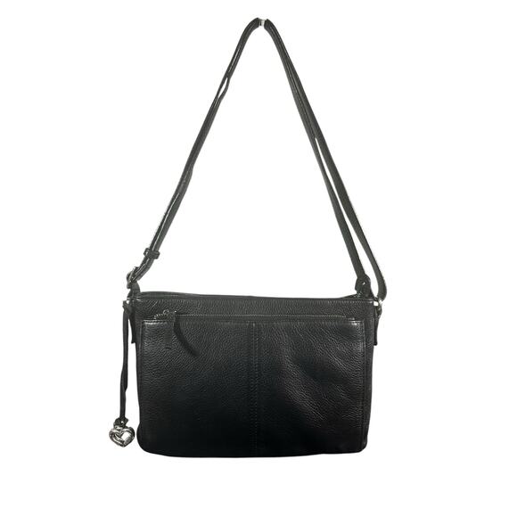 Brighton Black Leather Crossbody Bag Adjustable Strap Purse organizer wallet - Picture 1 of 10